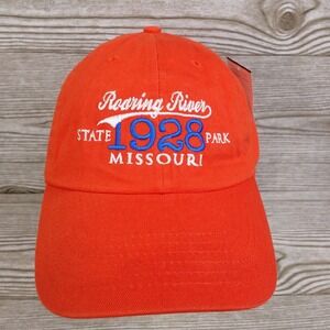 NWT ROARING RIVER STATE PARK MISSOURI ORANGE ADJUSTABLE STRAPBACK BASEBALL HAT